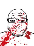 blood closed_mouth glasses smile soyjak stubble subvariant:lawrence variant:markiplier_soyjak // 481x643 // 90.6KB