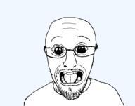 clothes glasses open_mouth soyjak stubble variant:unknown // 577x455 // 11.5KB