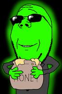 arm black_background central_intelligence_agency clothes glasses glowing hand holding_heart holding_object honey honeypot smile soyjak stubble subvariant:wholesome_soyjak suit sunglasses variant:gapejak // 676x1021 // 93.6KB