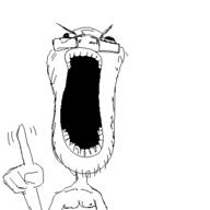 angry glasses hand oekaki open_mouth soyjak stretched_mouth stubble variant:unknown waving // 400x400 // 13.7KB