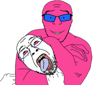 ack bald bloodshot_eyes blue_glasses choke_hold crying doll_(user) glasses meta:namefags muscles pink_skin subvariant:feraljak_front tinted_glasses tongue variant:bernd variant:feraljak vein // 1996x1844 // 46.1KB