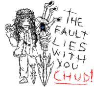 angry chud eyebags gasharpoon hair harpoon headband limbus_company op_is_a_retarded_lazy_faggot_for_not_tagging_his_own_shit pipe pirate scribble smoking text variant:chudjak variant:soytan // 821x759 // 164.9KB