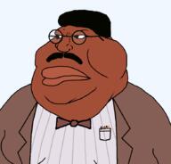 brown_skin closed_mouth clothes eddie_murphy fat glasses gynaecomastia hair mustache nigger obese pen pocket professor_klump soyjak suit the_nutty_professor transparent_background variant:meximutt // 888x849 // 21.7KB