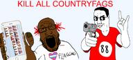 ack! country death holding_gun holding_object holding_phone transheart variant:chudjak variant:markiplier_soyjak // 2001x906 // 781.7KB