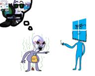 ack anger_mark angry arch_linux arm badge bloodshot_eyes blue_skin concerned crying cup ear frown full_body g_(4chan) gentoo glasses hand holding_object leg linux medal multiple_soyjaks open_mouth pointing poop proto-slopjak purple_skin redraw soy soyjak stubble subvariant:massjak subvariant:wholesome_soyjak technology text thought_bubble variant:chudjak variant:gapejak variant:markiplier_soyjak variant:nojak variant:soyak windows // 2500x2000 // 708.0KB