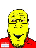 bloodshot_eyes blox hello_my_name_is_(sticker) namefags pepitogamer666_(namenigger) red_eyes self_insert smile stubble variant:markiplier_soyjak yellow_skin // 600x800 // 34.4KB