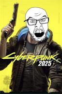 2025 cyberpunk glasses gun open_mouth stubble variant:feraljak // 500x752 // 127.7KB
