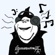 black_metal clothes grausamkeit_(band) hat headphones heroin metal metal_(music) smile soyjak stubble variant:impish_soyak_ears // 1000x1000 // 267.2KB