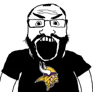 angry balding beard black_shirt careless clothes enthusiast glasses hair logo minnesota_vikings national_football_league nfl open_mouth shit_nobody_cares_about shit_nobody_cares_about_enthusiast shitnobodycaresabout snca soyjak subvariant:science_lover text tshirt variant:markiplier_soyjak white_text // 800x789 // 133.0KB