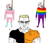 ack bald beard closed_mouth crying dead faggot flag:gay_pride_flag flag:transgender_pride_flag glasses hair hanging looking_at_you meta:tagme muscles open_mouth subvariant:muscular_chud superstraight tranny variant:bernd variant:chudjak // 1920x1683 // 347.1KB