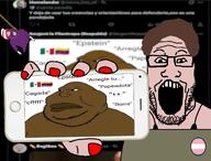 ack beard bra brown_hair brown_skin curly_hair dress flag:mexico flag:transgender_pride_flag flag:venezuela glasses groomer hair hanging holding_object holding_phone lolcow multiple_soyjaks nails open_mouth pedophile phone rope sargent_la_alquimista screenshot showing_phone showing_something spanish_text subvariant:phoneplier text tranny transgender_flag troon twitter variant:bernd variant:markiplier_soyjak variant:meximutt vivian_(paper_mario) white_skin x xitter xitter_pedo // 2602x1980 // 1.7MB