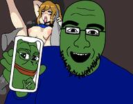 apu ashbie aspie coomer_artstyle cuck cuckold cuckoldry frog glasses looking_at_you meta:pornographic_content nsfw ntr open_mouth pepe showing_something soyjak variant:unknown // 1147x894 // 231.6KB