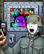 angry arm artist:curtsibling baby badge ben_garrison bloodshot_eyes button closed_mouth clothes coal colorful crying deformed door ear gas_chamber glasses hand hat helmet iron_cross multiple_soyjaks mushroom nazism oh_my_god_she_is_so_attractive open_mouth pacifier schutzstaffel soyjak stubble subvariant:grinlook_poggers subvariant:jacobson subvariant:nathaniel subvariant:wholesome_soyjak swastika uniform variant:a24_slowburn_soyjak variant:chudjak variant:cobson variant:david variant:el_perro_rabioso variant:gapejak variant:markiplier_soyjak variant:nojak variant:punkjak white_skin window // 1096x1340 // 1.8MB