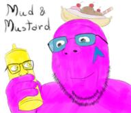 art artist:soyjakfan01 bald banana_split_ice_cream developer drawfag drawing drawn eyebrows eyes food glasses holding_object mud mud_(user) mustard mustard_(user) soyjakfan01 variant:gapejak // 1250x1080 // 1.1MB