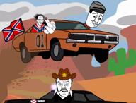 3soyjaks 4chan beard bloodshot_eyes bra cactus canyon car chitwood chud clothes confederate cowboy cowboy_hat crying desert desu drawn_background dukes dukes_of_hazzard ear finger florida full_body general_lee glasses grey_hair hair happy hat long_hair middle_finger mudkip mustache newfag oldfag open_mouth rebel sheriff smokey_and_the_bandit soyjak tranny variant:chudjak variant:feraljak variant:thunderf00t wild_west // 1416x1080, 39.2s // 20.9MB