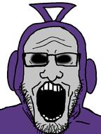 antenna black_eyes black_sclera fur gray_skin horror no_pupils purple_fur screaming slendytubbies teletubbies teletubby tinky_winky variant:markiplier_soyjak // 600x800 // 29.2KB