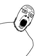 aliased eyebrows glasses open_mouth screaming stubble teeth variant:rogerjak // 640x800 // 23.6KB