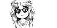 artist:sleep_chvd closed_mouth glasses hair oekaki variant:soytan // 500x250 // 35.0KB