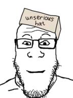closed_mouth clothes glasses hat serious_hat smile soyjak stubble subvariant:neutralplier text variant:markiplier_soyjak // 600x800 // 200.4KB