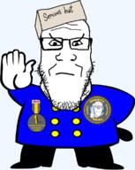 badge closed_mouth clothes glasses police serious_hat soyjak stubble utubetrollspolice variant:markiplier_soyjak // 900x1130 // 183.8KB