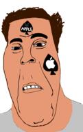 apple_(company) biting_lip brown_hair closed_mouth elon_musk hair kevin_stratvert queen_of_spades soyjak spade subvariant:hornyson tattoo twitter variant:cobson white_skin // 632x1003 // 62.9KB