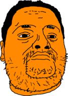 beard closed_mouth dead_eyes ear eyebrows fat hair idk mexico mustache mutt nose obese orange orange_(fruit) polish soyjak variant:unknown wrinkles // 678x967 // 112.9KB