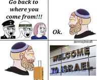 angry bag beard blond chad clothes crying daddy's_girl female glasses glowing glowing_eyes hat headband israel jihad judaism kike kippah military_uniform nazism officer_cap ok pink_hair racism seething sign totenkopf variant:soyak variant:wojak zionism // 1284x1072 // 752.7KB