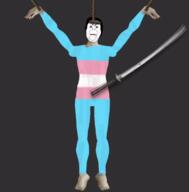 angry animated blood closed_mouth clothes gore hair katana makeup soyjak tranny variant:alicia // 332x338 // 2.3MB