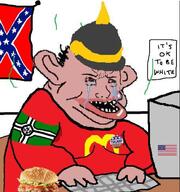 computer crying flag:confederate_states_of_america flag:kekistan flag:united_states hamburger helmet its_okay_to_be_white kekistan leaking mcdonalds meta:not_oc nas:amerimutt pickelhaube seething sneeding typing // 456x486 // 278.9KB