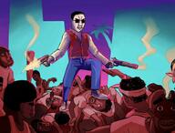 black_skin chud firearm glasses gun holding_gun holding_object holding_pistol holding_shotgun hotline_miami pistol shotgun smug soyjak synthwave variant:chudjak weapon // 1024x777 // 97.6KB