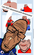 amerimutt angry badge bald beard brown_skin butt crying european european_union flag flag:european_union glasses mcdonalds mobility_scooter mutt nikocado_avocado obsessed obsession red_eyes scooter shitskin smile speech_bubble star_(symbol) subvariant:euromutt subvariant:impish_amerimutt sweater trans_flag variant:impish_soyak_ears variant:markiplier_soyjak website // 750x1208 // 670.7KB