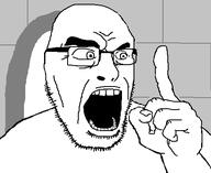 arm castle glasses hair hand i_am_god_here open_mouth pointing soyjak stubble teeth the_legend_of_zelda variant:cobson video_game // 474x388 // 10.2KB