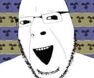 glasses happy horror open_mouth soyjak stubble variant:cobson // 755x631 // 305.7KB