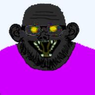 bald beard ear glasses happy open_mouth orange_eyes pink_shirt variant:cub // 128x128 // 11.1KB