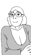 breasts clothes female femjak glasses series:foidjaks subvariant:female_cobson transparent_background variant:cobson woman // 563x1000 // 107.5KB