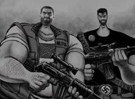 ai_but_not_completely_ai_doe angry artificial_intelligence confederate confederate_flag nas:gigachad nazi_swastika redneck shooting swastika