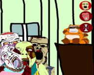 bite blood bloodshot_eyes clenched_teeth closed_mouth death drool glasses gore multiple_ mustache open_mouth project_zomboid raccoon rotten_teeth smile soyjak soyjaks spiffo stubble tongue tranny variant:bernd variant:gapejak video_game yellow_sclera yellow_teeth zombie // 1416x1125 // 741.3KB