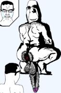 2soyjaks anus arm ass back closed_eyes creepy crying evil full_body glasses leg nsfw ominous penis shadow smile soyjak stubble subvariant:chudjak_front subvariant:hornyson testicles variant:chudjak variant:cobson // 1250x1884 // 146.9KB