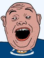 amerimutt animal bird black_sclera clothes ear flag hair louisiana open_mouth pelican red_shirt soyjak state stubble teeth text transparent_background united_states variant:alicia // 418x555 // 31.1KB