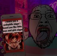 gogeta goku meme painted_nails pedophile phone tongue tranny variant:bernd yellow_teeth // 564x562 // 492.7KB