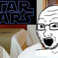 animated glasses irl_background open_mouth shaking soyjak star_wars stubble tv_(4chan) variant:eric_butts variant:soyak // 700x404 // 695.1KB