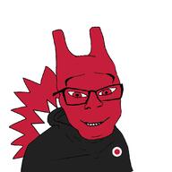 asian black_shirt child closed_mouth clothes flag:japan happy red_skin soyjak squirrel squirreljak subvariant:feralsquirrel subvariant:nutty variant:feraljak // 1080x1080 // 56.4KB