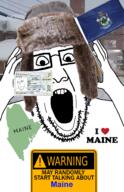 2021 augusta_maine clothes hair hand hat january january_5 maine open_mouth soyjak stubble subvariant:nucob teeth text variant:cobson variant:ppp warning winter // 950x1474 // 908.8KB