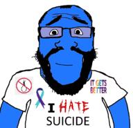 arm balding beard blue_skin calm closed_mouth clothes glasses hair i_hate noose soyjak subvariant:science_lover suicide text tshirt variant:markiplier_soyjak wholesome // 816x785 // 127.5KB