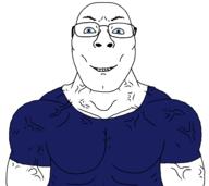 blue_eyes blue_shirt buff chin eyes_like_the_o-o-cean glasses smile subvariant:muscular_bernd teeth variant:bernd vein // 2200x1963 // 79.3KB