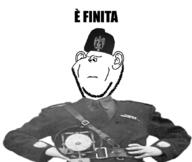 belt benito_mussolini closed_eyes closed_mouth clothes e_finita frown italian_text italy its_over soyjak stubble text variant:impish_soyak_ears // 836x705 // 259.4KB