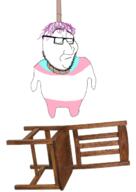 chair closed_mouth dead flag:transgender_pride_flag full_body glasses hanging purple_hair rope smug stubble tranny variant:smugjak // 438x617 // 154.0KB