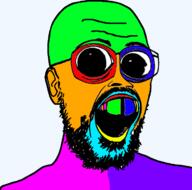 beard distorted glasses stubble trend:colorjak variant:beastjak2 // 705x696 // 94.8KB