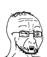 balding beard crazed eyebrows glasses hair lip stubble subvariant:eugene teeth template variant:soyak // 664x800 // 21.2KB