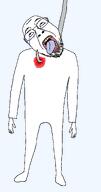 blood clothes crying full_body glasses hand hanging hook leg meat_hook open_mouth skinny soyjak stubble template tongue transparent_background variant:bernd yellow_teeth // 1330x2540 // 55.3KB